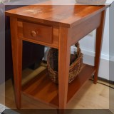 F15. Side table with drawer. 25”h x 5”w x 24”d 